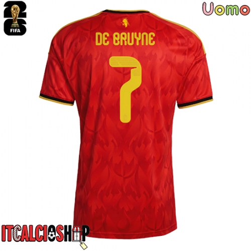 Belgio Kevin De Bruyne #7 Prima Maglia Mondiali 2026 Manica Corta